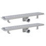 Desagüe ducha lineal 2 pzs curvas 630x140 mm acero inoxidable de , Desagües - Ref: Foro24-275960, Precio: 81,24 €, Descuento: %