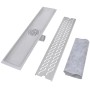 Desagüe ducha lineal 2 pzs curvas 630x140 mm acero inoxidable de , Desagües - Ref: Foro24-275960, Precio: 81,24 €, Descuento: %