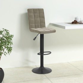 Taburete de cocina de terciopelo gris claro de , Taburetes de cocina - Ref: Foro24-335752, Precio: 84,54 €, Descuento: %