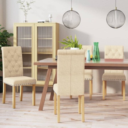 Sillas de comedor 4 unidades tela color crema de , Sillas de comedor - Ref: Foro24-336860, Precio: 242,08 €, Descuento: %