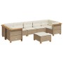 Set de sofás de jardín y cojines 8 piezas ratán sintético beige en Conjuntos de jardín | Comprar online en Foru.es