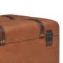 Taburete de almacenamiento 40 cm marrón tostado cuero sintético en Bancos para recibidores y almacenamiento | Comprar online en 