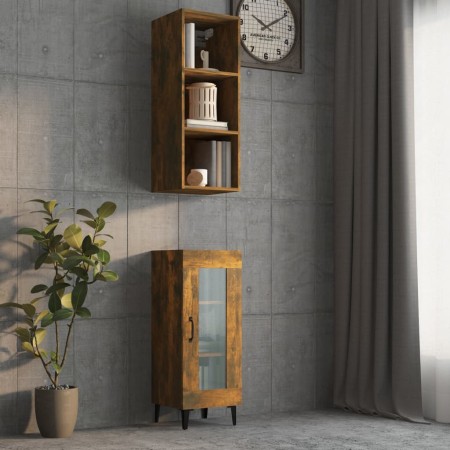 Armario pared madera ingeniería roble ahumado 34,5x32,5x90 cm de , Estantes y estanterías - Ref: Foro24-817456, Precio: 37,30...