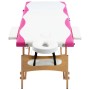 Camilla de masaje plegable 3 zonas madera blanco y rosa de , Mesas de masaje - Ref: Foro24-110218, Precio: 156,51 €, Descuent...