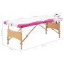 Camilla de masaje plegable 3 zonas madera blanco y rosa de , Mesas de masaje - Ref: Foro24-110218, Precio: 156,51 €, Descuent...