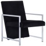Sillón con patas cromadas de terciopelo negro de , Sillones - Ref: Foro24-282157, Precio: 91,95 €, Descuento: %