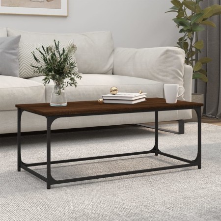 Mesa de centro madera y hierro roble marrón 102x50x40 cm de , Mesas de centro - Ref: Foro24-823301, Precio: 48,48 €, Descuent...