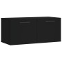 Armario de pared madera de ingeniería negro 80x36,5x35 cm de , Taquillas y armarios de almacenamiento - Ref: Foro24-830101, P...