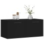 Armario de pared madera de ingeniería negro 80x36,5x35 cm de , Taquillas y armarios de almacenamiento - Ref: Foro24-830101, P...