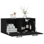 Armario de pared madera de ingeniería negro 80x36,5x35 cm de , Taquillas y armarios de almacenamiento - Ref: Foro24-830101, P...