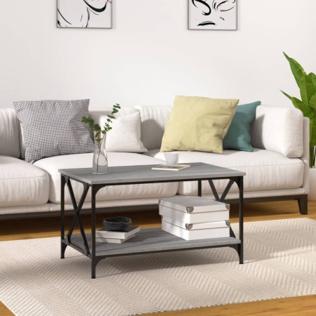 Mesa de centro madera y hierro gris Sonoma 80x50x45 cm de , Mesas de centro - Ref: Foro24-823320, Precio: 54,57 €, Descuento: %