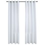 Cortinas opacas anillas de metal 2 pzas blanco crudo 140x225 cm de , Cortinas y visillos - Ref: Foro24-134483, Precio: 46,63 ...