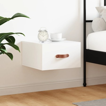 Mesita de noche de pared blanco brillo 35x35x20 cm de , Taquillas y armarios de almacenamiento - Ref: Foro24-829776, Precio: ...