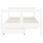 Estructura cama infantil y cajones madera pino blanco 80x160 cm de , Cunas y camas para niños - Ref: Foro24-834415, Precio: 1...