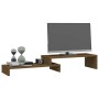 Soporte monitor madera maciza pino marrón miel (52-101)x22x14cm de , Bases y elevadores para ordenadores - Ref: Foro24-814017...