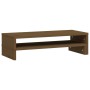 Soporte monitor madera maciza pino marrón miel (52-101)x22x14cm de , Bases y elevadores para ordenadores - Ref: Foro24-814017...