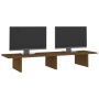 Soporte de monitor madera maciza pino marrón miel 100x27x15 cm de , Bases y elevadores para ordenadores - Ref: Foro24-813982,...