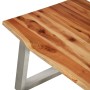 Mesa de centro madera de acacia y acero inoxidable 100x60x40cm de , Mesas de centro - Ref: Foro24-283896, Precio: 137,04 €, D...