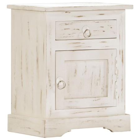 Mesita de noche de madera maciza de mango blanca 40x30x50 cm de , Mesitas de noche - Ref: Foro24-247713, Precio: 116,28 €, De...