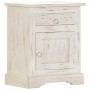 Mesita de noche de madera maciza de mango blanca 40x30x50 cm de , Mesitas de noche - Ref: Foro24-247713, Precio: 116,28 €, De...