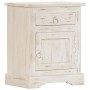 Mesita de noche de madera maciza de mango blanca 40x30x50 cm de , Mesitas de noche - Ref: Foro24-247713, Precio: 116,28 €, De...