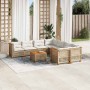 Set de sofás de jardín con cojines 9 pzas ratán sintético beige en Conjuntos de jardín | Comprar online en Foru.es