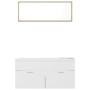 Set de muebles de baño madera ingeniería blanco y roble Sonoma de , Muebles de baño - Ref: Foro24-3070897, Precio: 332,85 €, ...