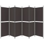 Biombo divisor de 6 paneles de tela marrón 300x180 cm de , Divisores de ambientes - Ref: Foro24-350223, Precio: 64,58 €, Desc...