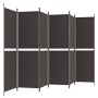 Biombo divisor de 6 paneles de tela marrón 300x180 cm de , Divisores de ambientes - Ref: Foro24-350223, Precio: 64,58 €, Desc...
