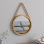 Espejo de pared con correa dorado Ø45 cm de , Espejos - Ref: Foro24-351537, Precio: 31,85 €, Descuento: %