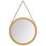 Espejo de pared con correa dorado Ø45 cm de , Espejos - Ref: Foro24-351537, Precio: 31,85 €, Descuento: %