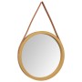 Espejo de pared con correa dorado Ø45 cm de , Espejos - Ref: Foro24-351537, Precio: 31,85 €, Descuento: %