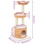 Rascador para gatos con poste de sisal madera natural de sauce de , Mobiliario para gatos - Ref: Foro24-170728, Precio: 110,3...