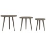 Juego de mesitas auxiliares 3 piezas MDF y hierro gris de , Mesas auxiliares - Ref: Foro24-286095, Precio: 70,01 €, Descuento: %