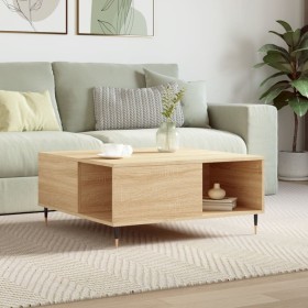Mesa de centro madera contrachapada roble Sonoma 80x80x36,5 cm de , Mesas de centro - Ref: Foro24-830775, Precio: 72,44 €, De...
