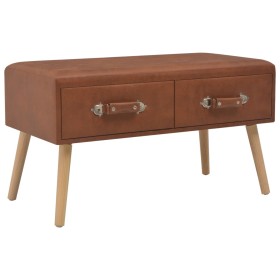 Mesa de centro de cuero sintético marrón 80x40x46 cm en Mesas de centro | Comprar online en Foru.es