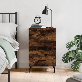 Mesita de noche madera de ingeniería roble ahumado 40x40x66 cm de , Mesitas de noche - Ref: Foro24-827681, Precio: 63,74 €, D...