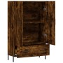 Aparador alto madera de ingeniería roble ahumado 69,5x31x115 cm de , Aparadores - Ref: Foro24-828249, Precio: 79,34 €, Descue...