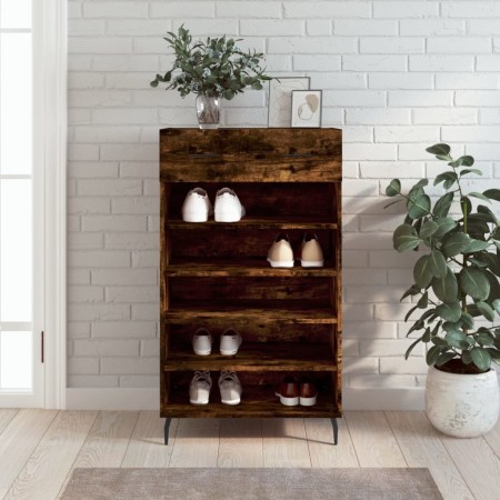 Zapatero madera de ingeniería roble ahumado 60x35x105 cm de , Armarios y almacenamiento - Ref: Foro24-829633, Precio: 56,79 €...