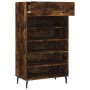 Zapatero madera de ingeniería roble ahumado 60x35x105 cm de , Armarios y almacenamiento - Ref: Foro24-829633, Precio: 56,79 €...