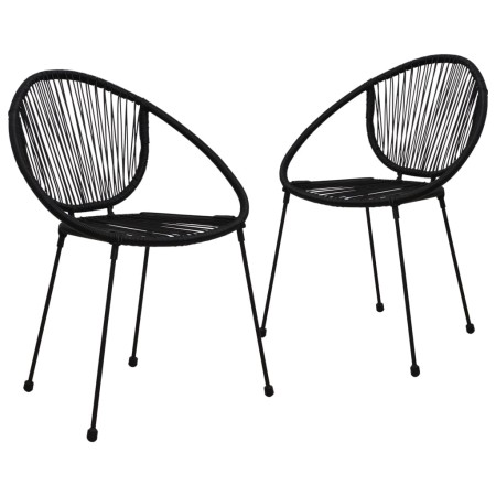 Sillas de jardín 2 unidades ratán de PVC negro de , Sillas de jardín - Ref: Foro24-48566, Precio: 206,66 €, Descuento: %