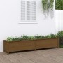 Arriate elevado de jardín madera pino marrón miel 199,5x40x39cm de , Maceteros y jardineras - Ref: Foro24-825271, Precio: 149...