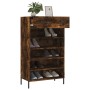 Zapatero madera de ingeniería roble ahumado 60x35x105 cm de , Armarios y almacenamiento - Ref: Foro24-829625, Precio: 80,38 €...