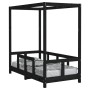 Estructura de cama para niños madera de pino negro 70x140 cm de , Cunas y camas para niños - Ref: Foro24-834512, Precio: 113,...