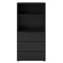 FMD Cómoda con 3 cajones y estantes abiertos negra de , Armarios roperos - Ref: Foro24-437007, Precio: 175,98 €, Descuento: %