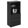 FMD Cómoda con 3 cajones y estantes abiertos negra de , Armarios roperos - Ref: Foro24-437007, Precio: 175,98 €, Descuento: %