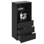FMD Cómoda con 3 cajones y estantes abiertos negra de , Armarios roperos - Ref: Foro24-437007, Precio: 175,98 €, Descuento: %