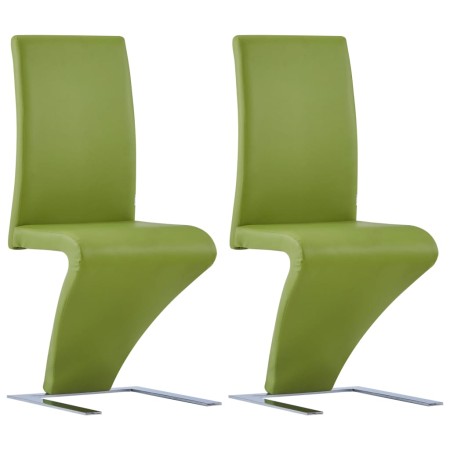 Sillas de comedor forma de zigzag 2 uds cuero sintético verde de , Sillas de comedor - Ref: Foro24-281898, Precio: 226,98 €, ...