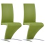 Sillas de comedor forma de zigzag 2 uds cuero sintético verde de , Sillas de comedor - Ref: Foro24-281898, Precio: 226,98 €, ...