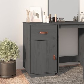 Armario de escritorio madera maciza de pino gris 40x50x75 cm de , Taquillas y armarios de almacenamiento - Ref: Foro24-820099...